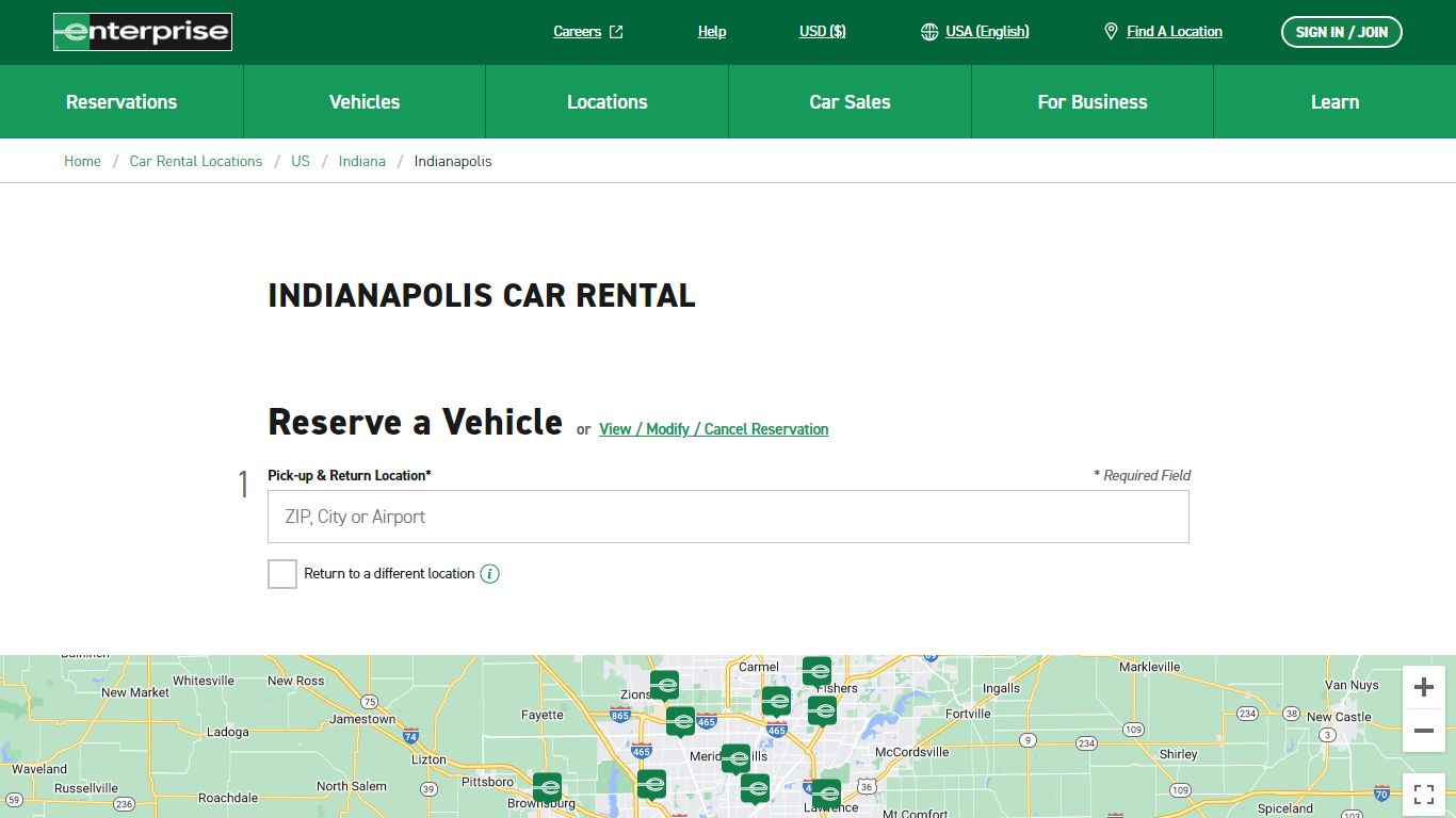 Indianapolis Car Rental - Cheap Rates | Enterprise Rent-A-Car